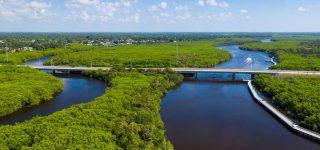 aerial image of the st lucie river near wylder
