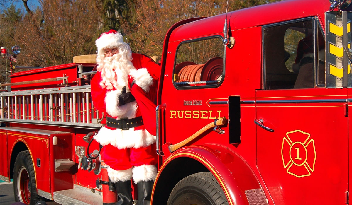 santa on a firetruck at Stuart Christmas Parade Treasure Coast Holiday Events