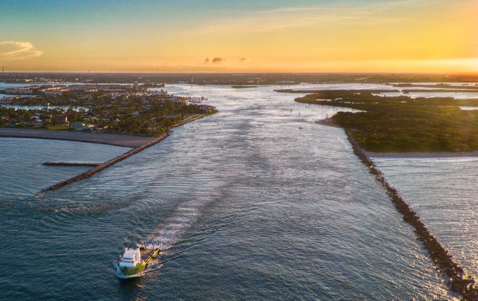 Aerial of the Fort Pierce Jetty
