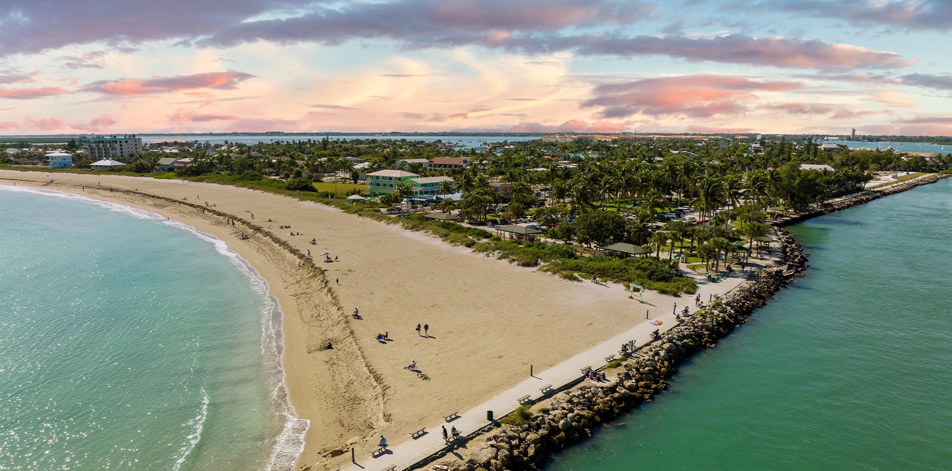 Aerial of the inlet in fort Pierce