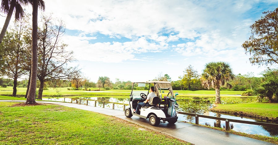 golf cart on course - florida Real Estate