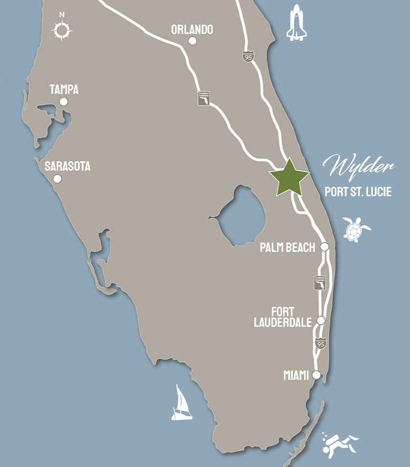 Saint Lucie map with Wylder