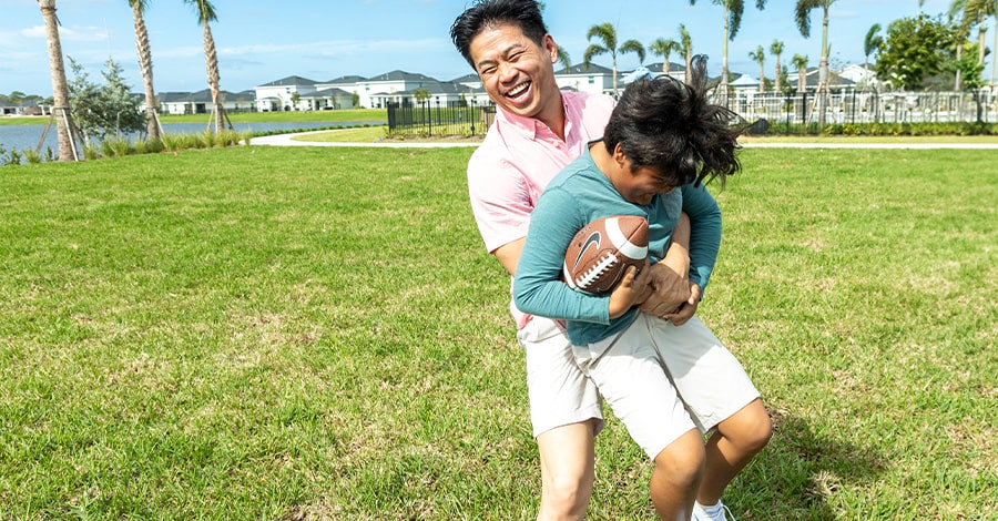 Father and Son football in Port ST Lucie