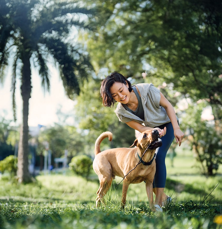 woman at dog park in port st lucie