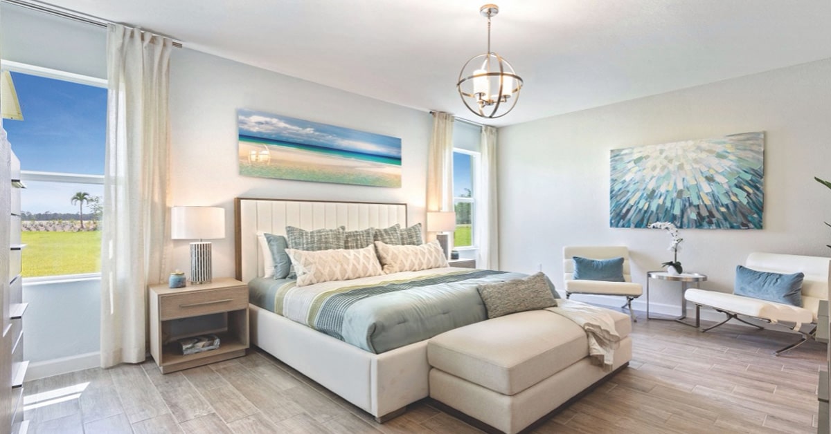 Port St. Lucie model home bedroom interior