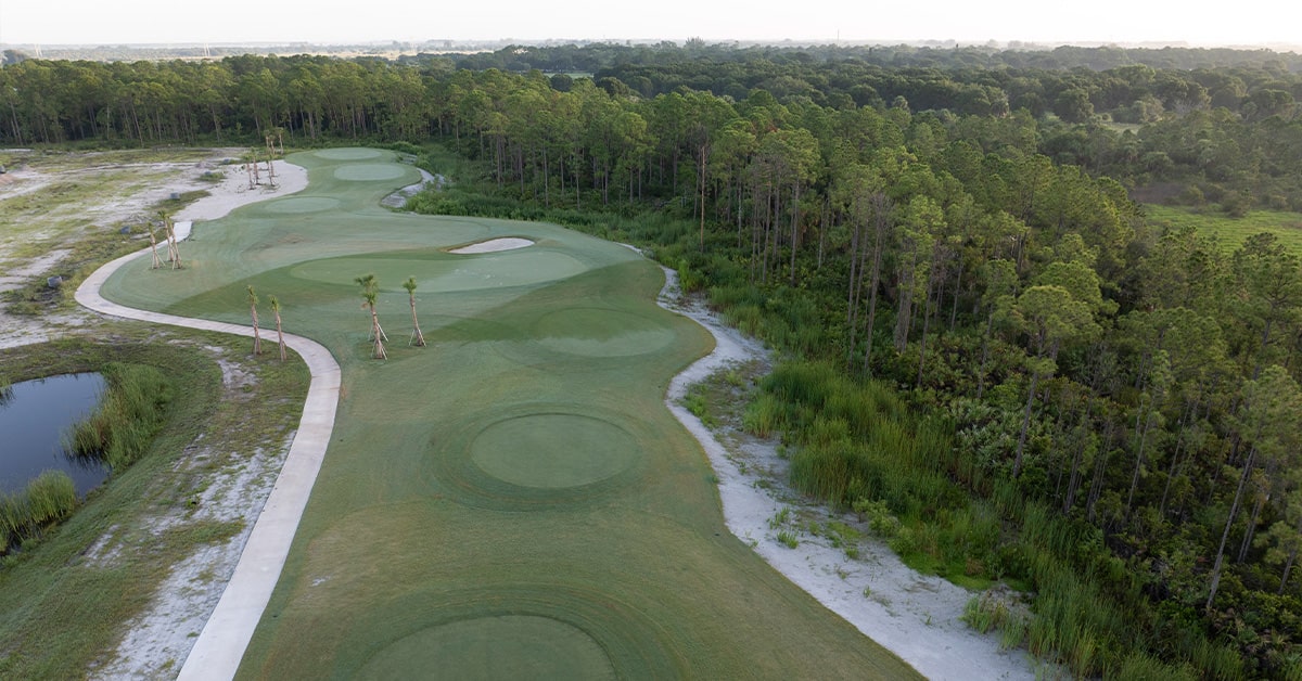 aerial golf view of new golf course in port st. lucie