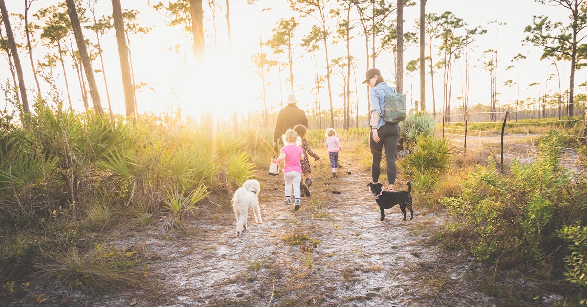 Family hiking in port st. lucie
