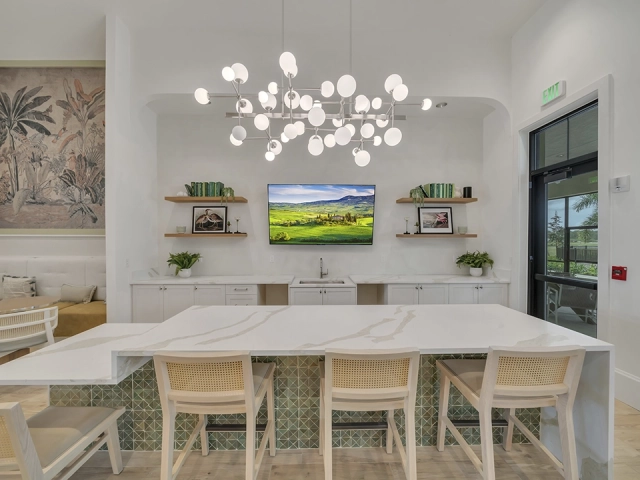 Modern clubhouse bar and social area at Wylder Port St. Lucie