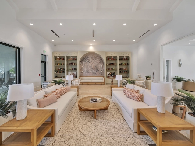 Elegant clubhouse lounge with modern furnishings at Wylder Port St. Lucie