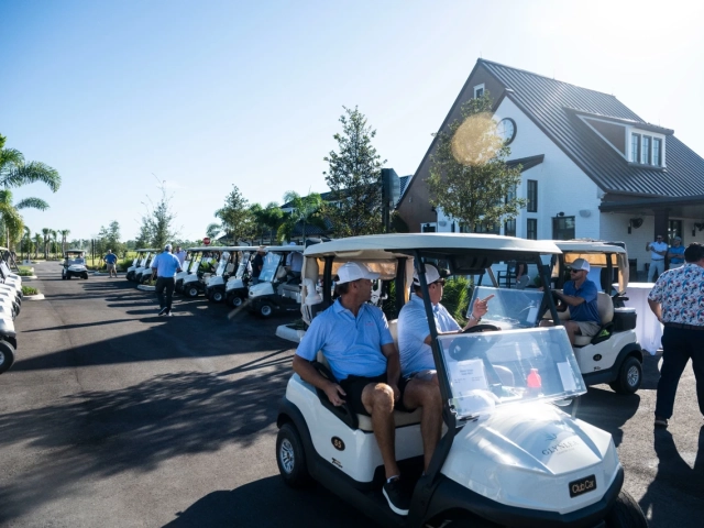 Glynlea Country Club Events golf cart staging.
